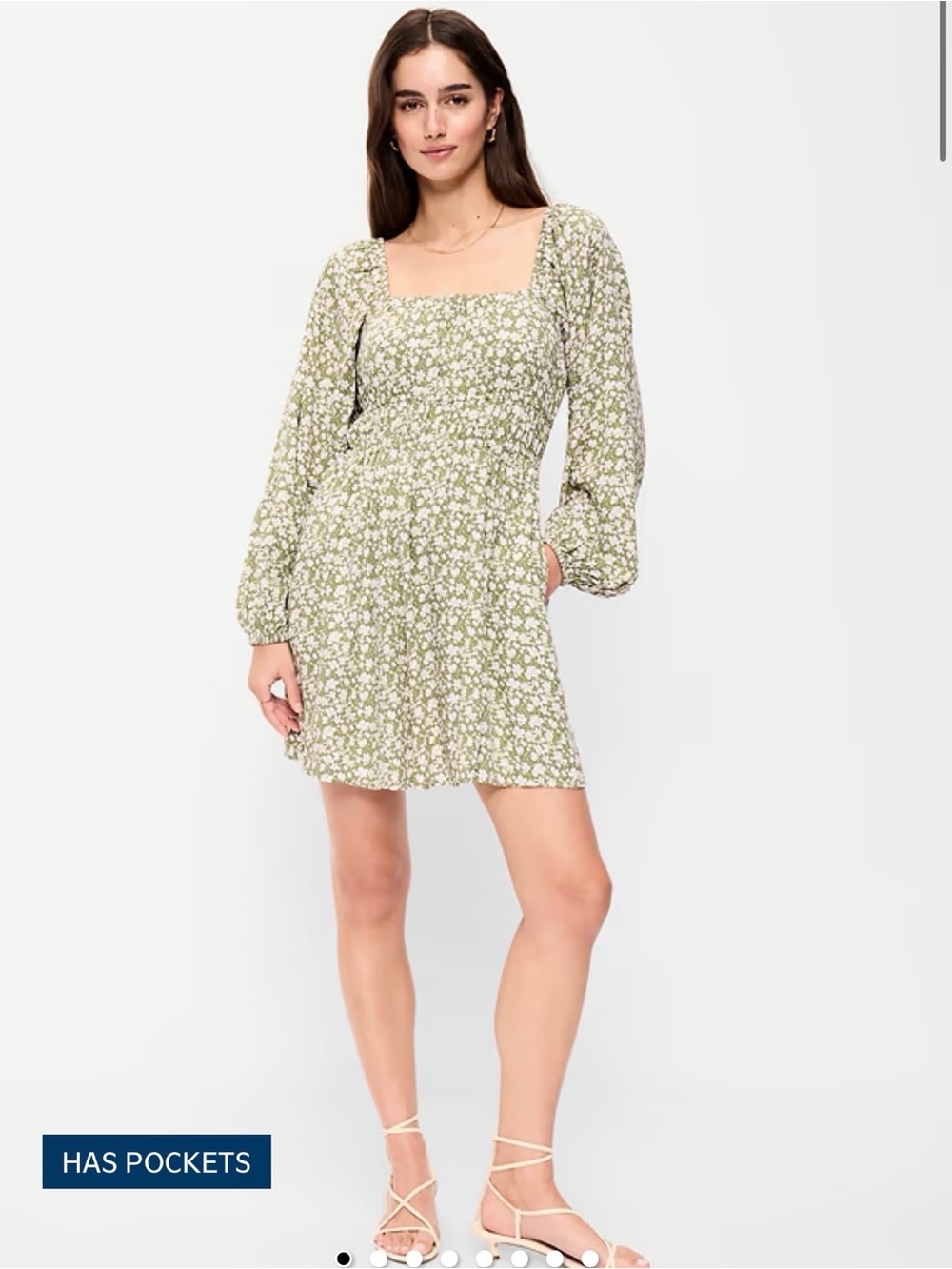 NWT Old Navy Long-Sleeve Square-Neck Mini Dres